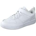 Weiße Nike Court Borough Low Sneaker mit Klettverschluss aus Leder für Kinder Größe 33 
