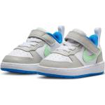 Reduzierte Weiße Nike Court Borough Low Sneaker mit Riemchen aus Textil für Kinder Größe 26 