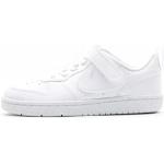 Weiße Nike Court Borough Low Sneaker mit Schnürsenkel leicht für Kinder Größe 31,5 