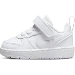Weiße Nike Court Borough Low Sneaker mit Riemchen für Kinder Größe 17 