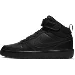 Reduzierte Schwarze Nike Court Borough High Top Sneaker & Sneaker Boots mit Schnürsenkel aus Leder für Kinder Größe 38 