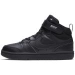 Reduzierte Schwarze Nike Court Borough High Top Sneaker & Sneaker Boots mit Schnürsenkel aus Leder für Kinder Größe 29,5 