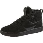 Schwarze Nike Court Borough High Top Sneaker & Sneaker Boots aus Kunstfell für Kinder Größe 32 