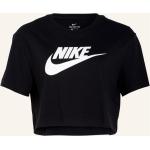 Schwarze Kurzärmelige Nike Essentials T-Shirts aus Baumwolle für Damen Größe M 