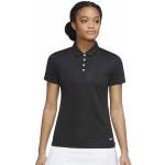 Schwarze Kurzärmelige Nike Kurzarm-Poloshirts mit Knopf für Damen Größe XS 