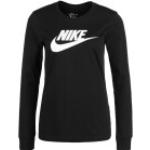 Schwarze Langärmelige Nike T-Shirts für Damen Größe XL 