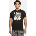 Reduzierte Schwarze Nike Dri-Fit T-Shirts mit Basketball-Motiv aus Jersey für Herren Größe S 