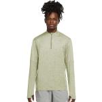 Grüne Langärmelige Nike Dri-Fit Herrenlongsleeves & Herrenlangarmshirts mit Reißverschluss aus Polyester Größe XXL 