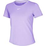 Reduzierte Fliederfarbene Kurzärmelige Nike Dri-Fit T-Shirts aus Polyester für Damen Größe L 