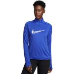 Braune Langärmelige Nike Dri-Fit Damenlongsleeves & Damenlangarmshirts mit Reißverschluss aus Polyester Größe S 