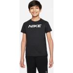 Schwarze Kurzärmelige Nike Dri-Fit Kinder T-Shirts aus Polyester für Jungen 