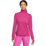 Rosa Langärmelige Nike Dri-Fit Damenlongsleeves & Damenlangarmshirts mit Reißverschluss aus Polyester Größe XL 