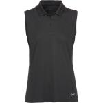 Schwarze Nike Dri-Fit Damenpoloshirts & Damenpolohemden aus Polyester Größe L 