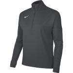 Graue Nike Damenlongsleeves & Damenlangarmshirts mit Reißverschluss aus Polyester Größe XS 