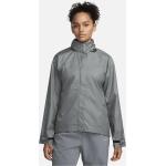 Graue Wasserdichte Nike Regenjacken mit Klettverschluss mit Kapuze für Damen Größe S 