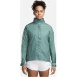 Grüne Wasserdichte Nike Regenjacken mit Klettverschluss mit Kapuze für Damen Größe M 