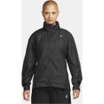 Schwarze Wasserdichte Nike Regenjacken mit Klettverschluss mit Kapuze für Damen Größe XL 