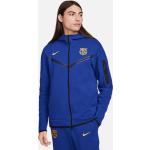 Reduzierte Blaue Elegante Nike Performance FC Barcelona Kapuzenjacken durchsichtig aus Fleece für Herren Größe XL für den für den Herbst 