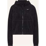 Schwarze Oversize Nike Therma Mini Zip Hoodies & Sweatjacken mit Reißverschluss aus Fleece mit Kapuze für Damen Größe XS 
