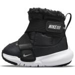 Schwarze Nike Flex Kindersportschuhe mit Riemchen in Breitweite aus Fleece Gefüttert Größe 19,5 für den für den Winter 