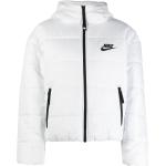 Weiße Nike Daunenjacken mit Kapuze mit Reißverschluss für Damen Größe S 
