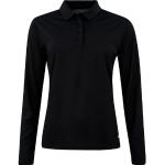 Schwarze Langärmelige Nike Dri-Fit Langarm-Poloshirts für Damen 