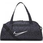 Schwarze Animal-Print Nike Damensporttaschen mit Leopard-Motiv mit Reißverschluss aus Polyester Klein 
