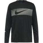 Schwarze Langärmelige Nike Flash Herrensweatshirts aus Polyester Größe M 