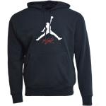 Schwarze Nike Air Jordan Flight Herrenhoodies & Herrenkapuzenpullover aus Baumwolle mit Kapuze Übergrößen 