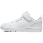 Weiße Nike Court Borough Low Sneaker mit Schnürsenkel in Schmalweite aus Glattleder für Kinder Größe 28,5 