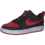 Schwarze Nike Court Borough Low Sneaker für Kinder Größe 28 mit Absatzhöhe bis 3cm 