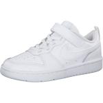 Weiße Nike Court Borough Low Sneaker für Kinder Größe 28 mit Absatzhöhe bis 3cm 