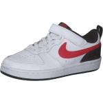 Weiße Nike Court Borough Low Sneaker für Kinder Größe 30 mit Absatzhöhe bis 3cm 