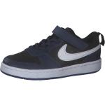 Marineblaue Nike Court Borough Low Sneaker aus Leder für Kinder Größe 35 