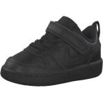 Reduzierte Schwarze Nike Court Borough Low Sneaker mit Basketball-Motiv aus Leder für Kinder Größe 17 
