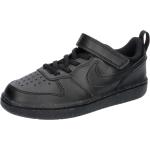 Reduzierte Schwarze Nike Court Borough Low Sneaker für Kinder Größe 28 mit Absatzhöhe bis 3cm 