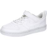 Reduzierte Weiße Nike Court Borough Low Sneaker für Kinder Größe 28 mit Absatzhöhe bis 3cm 