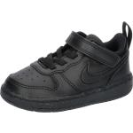 Schwarze Nike Court Borough Low Sneaker für Kinder Größe 21 mit Absatzhöhe bis 3cm 