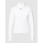 Weiße Langärmelige Nike Stehkragen Damenlongsleeves & Damenlangarmshirts aus Baumwollmischung Größe XS 