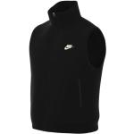 Reduzierte Schwarze Atmungsaktive Nike Fleecewesten mit Reißverschluss aus Fleece für Herren Größe L für den für den Winter 