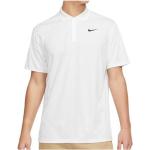 Weiße Kurzärmelige Nike Dri-Fit Kurzarm-Poloshirts mit Knopf für Herren Größe M 