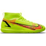 Gelbe Nike Mercurial Superfly VIII Hallenfußballschuhe für Kinder Größe 32 