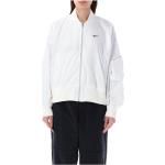 Weiße Bestickte Sportliche Nike Bomberjacken aus Polyester für Damen Größe L 