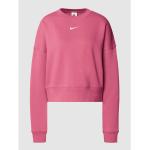Pinke Oversize Nike Damensweatshirts aus Baumwollmischung Größe L 