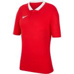 Reduzierte Rote Kurzärmelige Nike Dri-Fit Kurzarm-Poloshirts aus Polyester für Damen Größe S 