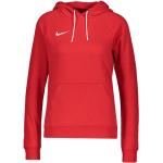 Rote Langärmelige Nike Park Damenhoodies & Damenkapuzenpullover aus Baumwolle mit Kapuze 