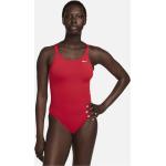 Nike Poly Solid einteiliger Fastback-Badeanzug für Damen - Rot