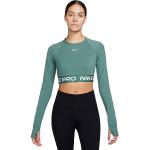 Grüne Langärmelige Nike Pro Damenlongsleeves & Damenlangarmshirts Größe L 