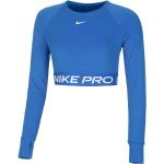 Reduzierte Blaue Langärmelige Nike Pro Damenlongsleeves & Damenlangarmshirts Größe XS 