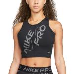 Schwarze Nike Pro Tank-Tops Cropped für Damen Größe XXL für den für den Sommer 